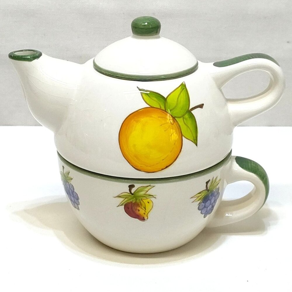Studio Nova Orchard Delight 3-Piece Tea For One Set Signed Laurie Gates KT206